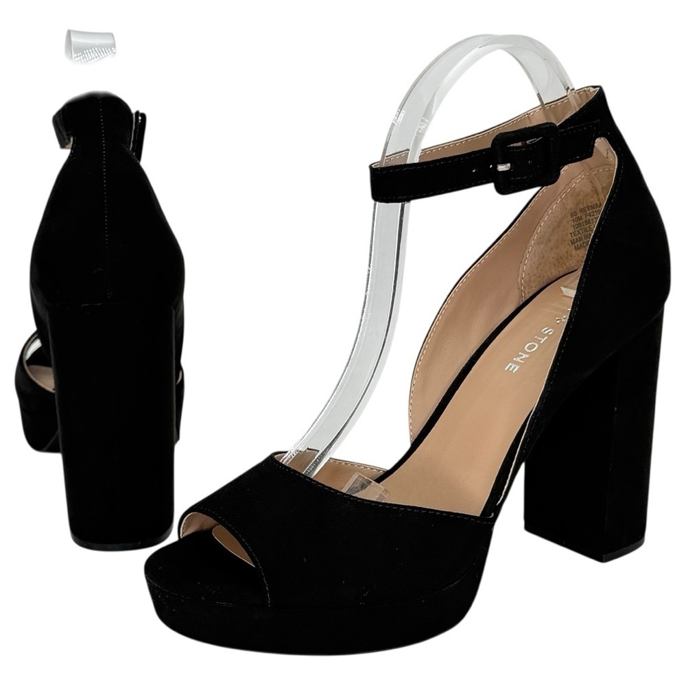 Sun + Stone Reemaa Black Microsuede Womens Pumps Size 10M - Picture 9 of 14